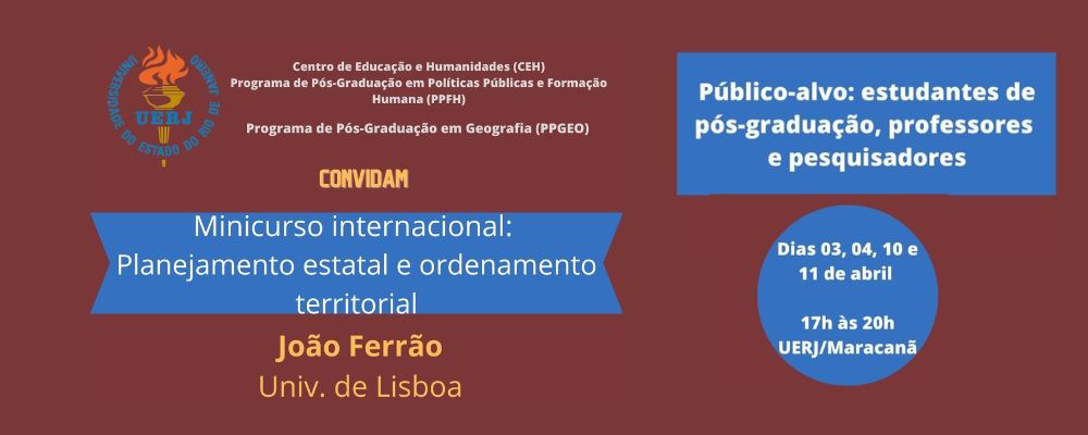 Minicurso internacional: Planejamento estatal e ordenamento territorial
